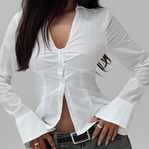 White Button-Up Women's Top